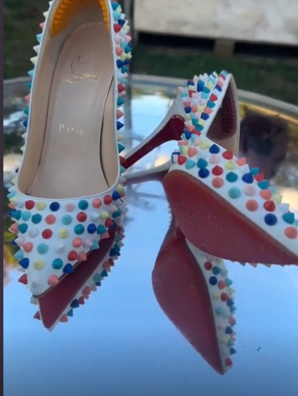 🔥Christian Louboutin Multicolor Spike So Kate Pump🥀